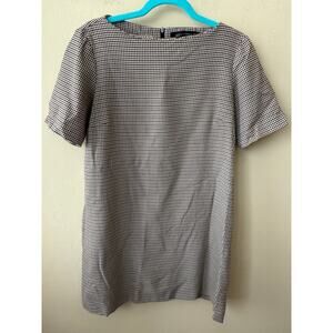 Zara Houndstooth Short Sleeve Dress Size Small